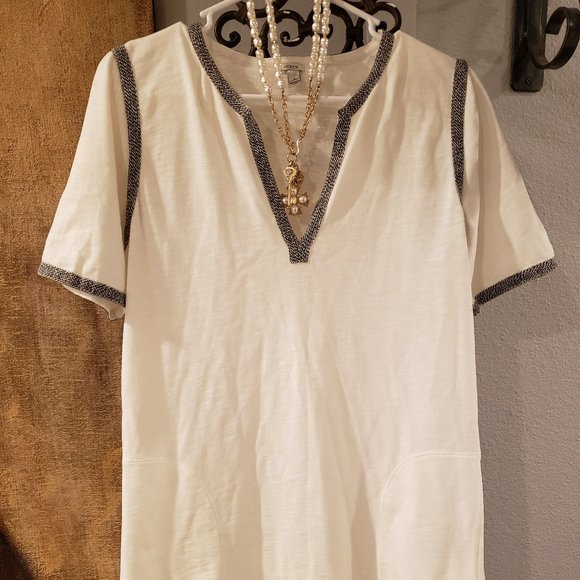 J.CREW White Tunic 100% Cotton Dress.  M - Picture 4 of 6